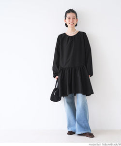 [Sale] Polyester Poplin Back Ribbon Mini Dress