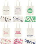 simple wording tote bag