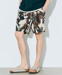Men's Washed Nylon Abstract Pattern Shorts