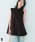 Herringbone Stripe Sleeveless Blouse