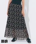 シフォンフローラルスカート