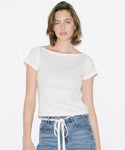 Ribbed Wide Neck T-Shirt