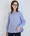 Back-Zip Collarless Blouse