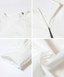 Back-Zip Collarless Blouse
