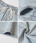[Summer Denim] Wide-Leg Pants With Drawstring