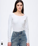 Raglan Off Shoulder Long T-Shirt