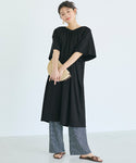 Back Ribbon Gathered Dress