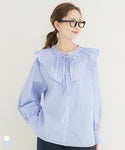 Oversized Ruffle Collar Shirt
