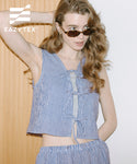 Seersucker Ribbon Bustier