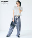 [Summer Denim] Wide-Leg Pants with String