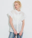 [Cotton Lace] Tuck Top