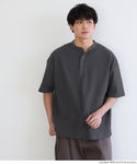 [EazyTex]Men's Waffle Henley Neck Short Sleeve T-Shirt