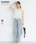 [Denim Musim Panas] Seluar Regangan Kaki Lebar