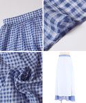 Sheer Checked Easy Maxi Skirt