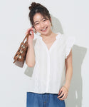 [Cotton Lace] V-Neck Blouse