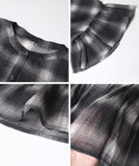 Sheer Checked Peplum Blouse