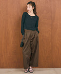 Wide-Leg Pleated Chino Pants