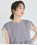 [Seersucker] Gathered Blouse