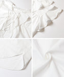 Big Collar Frill Short Sleeve Blouse