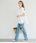 Big Collar Frill Short Sleeve Blouse