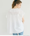 Big Collar Frill Short Sleeve Blouse