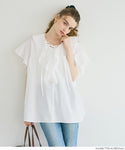 Big Collar Frill Short Sleeve Blouse