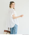 Big Collar Frill Short Sleeve Blouse
