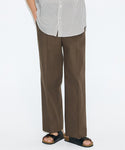 [Linen Blend] Men's Broadcloth One-Tuck Wide Straight Pants