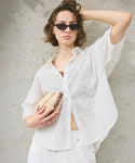 [Cotton Lace] Oversized Short Sleeve Shirt