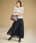 Foil Dot Sheer Maxi Skirt
