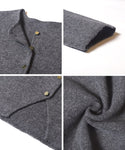 Felted Knit Cardigan With Gold Buttons
