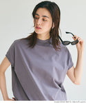 Cotton mock neck T-shirt