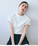 Cotton mock neck T-shirt