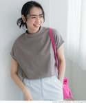 Cotton mock neck T-shirt