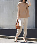 Cotton mock neck T-shirt