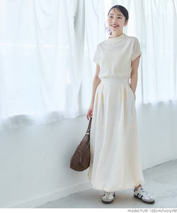 Cotton mock neck T-shirt