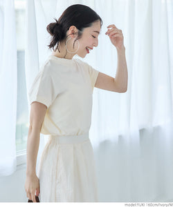 Cotton mock neck T-shirt