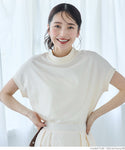 Cotton mock neck T-shirt