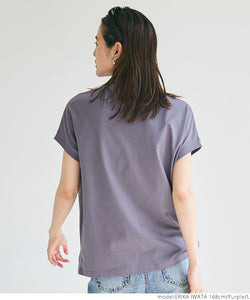 Cotton mock neck T-shirt