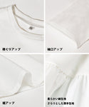 カットソーレディース異素材ドッキングドッキングフレアギャザークルーネックtシャツシャツペプラム切り替え24SS cocaコカ