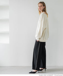 [ sale ] cotton fleece v-neck top