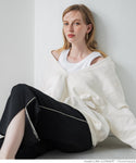 [ sale ] cotton fleece v-neck top