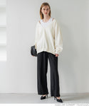 [ sale ] cotton fleece v-neck top