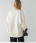 [ sale ] cotton fleece v-neck top