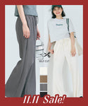 ★Georgette Ribbed Pants