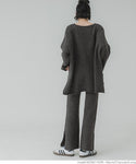 [Sale]  Set Up Knit Slit Pants