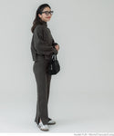 [Sale]  Set Up Knit Slit Pants