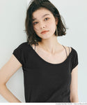 tシャツトップスカットソーカットソーバレエネック半袖半袖ストレッチ無地カジュアルgcメール便可24SSコカ