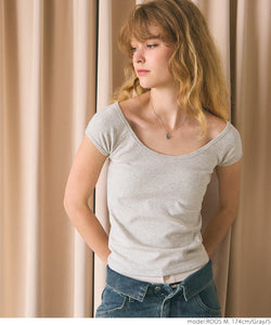 tシャツトップスカットソーカットソーバレエネック半袖半袖ストレッチ無地カジュアルgcメール便可24SSコカ