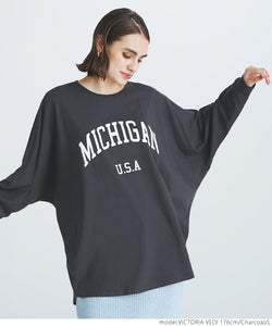 dolman long sleeve logo t-shirt